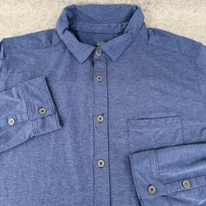 Stio Men's Tipton Tech Performance Shirt 2XL XXL Blue Long Sleeve Outdoor Hiking